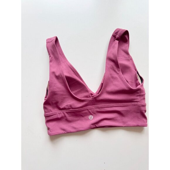 Lot of 2 LULULEMON Align V-Neck Washed Mauve White Long Line Sports Bras, Size 6 - Picture 5 of 16
